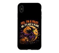 Spooky Witch Pilot Broomstick Full Moon Haunted Vintage Case for iPhone XS Max