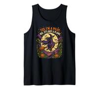 Spooky Witch Pilot Broomstick Full Moon Haunted Vintage Tank Top