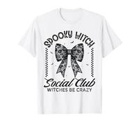 Spooky Witch Social Club Witch Be Crazy Bow Halloween Witch T-Shirt