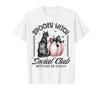 Spooky Witch Social Club Witches Be Crazy Halloween Cat T-Shirt