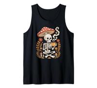 Spooky Woodland Skeleton Relaxing with a Warm Coffee Cup Tank Top