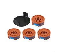 Spool Cap Cover and Line Spools Kit for McGregor MET3525 MET4530 MET6032 GT25 GGT350A1 GGT3503 Grass Trimmers Replacement Compatible with for WORX WG100E WG101E PVC 1 Cover 4 Spools