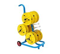 Spool Holder Cold Rolled Steel Wire Spool Holder 6 Rolls with Wheels Cable Reel Dispenser Wire Reel Stand for Electrical Industry,Yellow-85x55x38cm