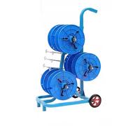 Spool Holder Cold Rolled Steel Wire Spool Holder 6 Rolls with Wheels Cable Reel Dispenser Wire Reel Stand for Electrical Industry,Blue-85x55x38cm