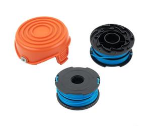 Spool Line Cover Set 1.65mm Replacement String Trimmer Parts for BlackDecker Compatible With GL315 GL350 GL650 GL337SB GL546SC GL651SB GL652 GL653(1X cap+2X spool)