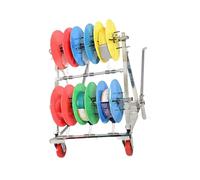 Spool Storage Rack Wire Holder,Heavy Duty Wire Spool Holder Cart,Hand Push Pay Off Stand,for Construction Site and Retail(Can Hold 6)