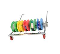 Spool Storage Rack Wire Holder,Heavy Duty Wire Spool Holder Cart,Hand Push Pay Off Stand,for Construction Site and Retail(Can Hold 5)