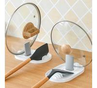 Spoon and Lid Holder for Kitchen - Non-Slip, Heat-Resistant Utensil Rest & Pot Lid Stand - Compact Countertop Organizer for Mess-Free Cooking - Durable & Easy to Clean Kitchen Accessory