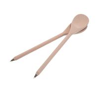 Spoon Ballpoint Pen Fine Point Retractable Cute Kawaii Writing Tool | Natural Beige Wood, Comfortable Ergonomic Grip, Tidy Lines, Portable Novelty Stationery for Planners, Pockets, Teachers