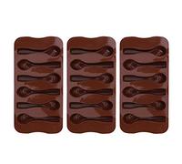 Spoon Chocolate Mold, 3PCS Chocolate Spoon Silicone Mold Baking Tools for Peppermint Candy Gummy Cake Topper Decorating
