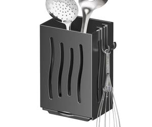 Spoon Fork Organizer Box - 12.5x8.5x6.6 Centimeters, Self Adhesive Drying Stand, Modern Tight ABS Container | Water Shield Vanity RV Camper Cabin Tiny House Studio Buffet Station Coffeeba