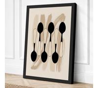 Spoon Geometry Minimalist Canvas Wall Art Print 18x12 Inch