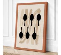 Spoon Geometry Minimalist Canvas Wall Art Print 18x12 Inch