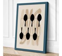 Spoon Geometry Minimalist Canvas Wall Art Print 24x16 Inch