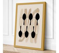 Spoon Geometry Minimalist Canvas Wall Art Print 30x20 Inch