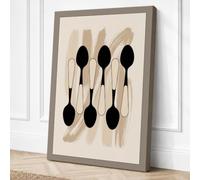 Spoon Geometry Minimalist Canvas Wall Art Print 30x20 Inch