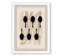 Spoon Geometry Minimalist Framed Wall Art Print A1 (84.1×59.4cm) White, Wall Decor for Living Room, Bedroom, Office & Home, Ready to Hang, Art Gift