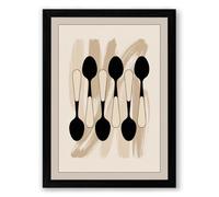 Spoon Geometry Minimalist Framed Wall Art Print A2 (59.4×42cm) Black, Wall Decor for Living Room, Bedroom, Office & Home, Ready to Hang, Art Gift