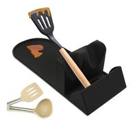 Spoon Holder for Stove, Kitchen Utensils Holder for Worktop - Double Storage with Drip Tray Cooking Utensils Spoon Tongs Stand Country House Decoration
