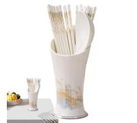 Spoon Holder - Utensil Holder | Relief Utensil Pot | Ceramic Utensil Holder | Ceramic Spoon Holder with Drainage | Multifunctional Large Capacity Chopstick Rest for Cooking the H