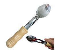 Spoon Instrument - Wooden Handle Stainless Steel Spoon | Heavy Duty Manual Percussion Folk Rhythm Tool With Smooth Handle Appalach Traditional Music Accessory