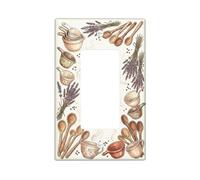 Spoon Kitchen Single Rocker Light Switch Cover, Rustic Traditional Lavender Measuring Cup Fall Brown Plastic Standard Size Accents Wall Switch Plates for Home Living Room New Apartment Decor