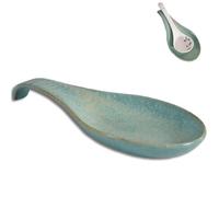 Spoon Rest, Ceramic Spoon Rest for Kitchen Use, Green Kiln Transformation Spoon Holder, Marble Pattern Tea Spoon Rest, Durable Kitchen Spoon Rest, Practical Spoon Holder Kitchen Rest