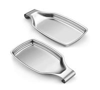 Spoon Rest for Stove Top, E-far 2-Piece Stainless Steel Spoon Holder Rests Stand for Kitchen Counter Pot Pan, Spatula Ladle Utensils, Heavy Duty Large Size, Dishwasher Safe (8.5 x 4.3 Inch)