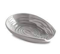 Spoon Rest for Stove Top, Large Ceramic Spoon Holder for Kitchen Counter, Farmhouse Cooking Utensil Rest Spatula Holder for Ladles and Tongs, Grey