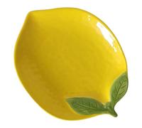 Spoon Rest for Stove Top, Yellow Lemon Shaped Ceramic Cooking Spoon Holder for Kitchen Counter, Cute Rest for Spatula Ladle or Tong