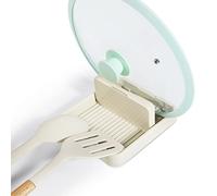 Spoon Rest with Pot Lid For Stove Top, Spoon Holder for Kitchen Counter, Neat & Drip-Free While Cooking or Eating, Perfect for Placing spoons, Spatulas, Utensils, Ladle, Tongs, Beige