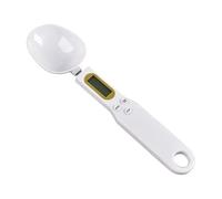 Spoon Scales Digital Weight Grams, 0.5g-500g Kitchen Electronic Gram Measuring Spoon Scales with Accurate LCD Display for Dispensing Coffee Beans, Milk, Flour-White