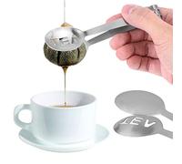 Spoon Shaped Tea Bag Squeezer/Holder Gadget, Round Stainless Steel Teabag Tong Strainer Holder Kitchen Bar