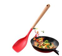 Spoon Spatula, Dishwasher Safe Kitchen Utensil, Mixing Spatula with Wooden Handle - For the Kitchen for Baking, Stirring and Roasting, Meat and Soup