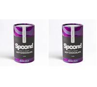 Spoond Thick & Creamy Belgian Dark Milk Hot Chocolate - With Milk Chocolate Flakes & Rich Cocoa - Nut Free, Irish Made, Award Winning - 245g Instant Hot Chocolate (Pack of 2)