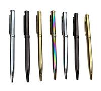 SPOONFROMTHEMOON.CO.UK Premium Set of 7 Metallic and Black Ink Pens - Perfect for Writing, School, and Office Use - Includes Luxury and Durable Ballpoint Pens - Pack of multi coloured ballpoint pens