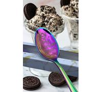 SPOONFROMTHEMOON Rainbow Ice Cream Spoon | Ice Cream Engraved Spoon | Personalized Ice Cream Spoon | Best Father Gift | Christmas Ice Cream Gift, Silver, (Spoon-N29)