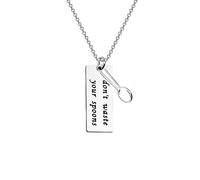 Spoonie Necklace Don't Waste Your Spoons Necklace Mental Health Awareness Jewelry Chronic Illness Gift Spoonie Fibromialgia Charm Gift (Waste Your Spoons N)