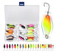 Spoons | 21 Pieces Casting Lures with Hook - Swivel Baits for | for Lake, Pond and River, in Freshwater and Saltwater, for Night and Morning Use Outdoors