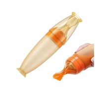 Spoons - Heat Resistant Squeeze Dispenser, Standing Base | Silicone Feeding Spoon with Suction Cup, 10ml Graduated Feeder for Puree Cereal Fruit Water Weaning, 6.3x21cm/2.48x8.27inches