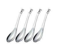 Spoons Set of 4 Stainless Steel Soup Spoons Table with Long Handle and Chinese Vintage Pattern Spoon Mirror Polishing Process(A,L)