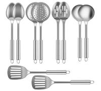 Spoons Spatula Set, Cooking Utensil with Hanging Hole, Stainless Steel Kitchen Utensils Sets, Reusable Kitchen Gadgets Tools Set, Non Stick Turner Spoon Cookware for Cooking Home(10 pcs)
