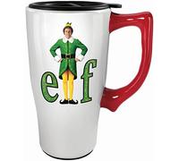 Spoontiques 12816 Elf Ceramic Travel Mug, White