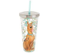 Spoontiques 21344 Scooby Doo Glitter Cup w/Straw, Acrylic, Multicolor