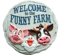 Spoontiques Decorative Stepping Stone, Outdoor Garden Decoration (Funny Farm)
