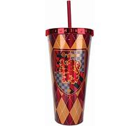 Spoontiques - Harry Potter Tumbler - Gryffindor Foil Cup with Straw - 20 oz - Acrylic - Red