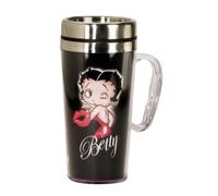 Spoontiques - Insulated Travel Mug - Betty Boop Kiss Coffee Cup - Coffee Lovers Gift - Funny Coffee Mug - 15 oz - Black, 1 Count (Pack of 1)