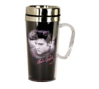 Spoontiques - Insulated Travel Mug - Elvis Presley Coffee Cup - Coffee Lovers Gift - Funny Coffee Mug - 15 oz - Black