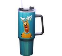 Spoontiques Stainless Steel Travel Mug, 40oz - Double Wall Insulation, Sturdy Handle, Sliding Lock Travel Lid - Scooby Doo