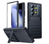 spoovcto for Samsung Galaxy Z-Fold-6 Case: Sliding Camera Cover | Kickstand | Slim Hinge Protection | Built-in HD Screen Protector, Shockproof Protective Rugged Fold6 Case for Business Travel, Black